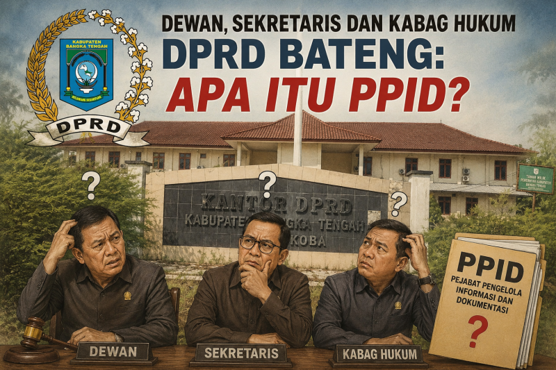 Caption: ilustrasi Pejabat di DPRD Bangka Tengah yang bingung saat ditanya dan dimintai permohonan informasi dan data.